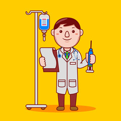 Doctor profession with flat design style.