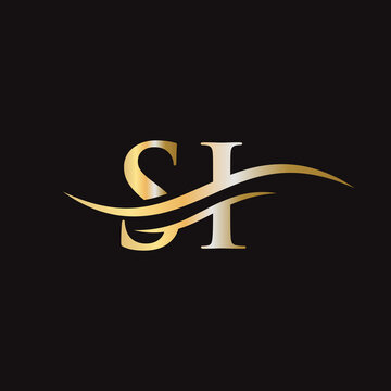 Creative SI letter with luxury concept. Modern SI Logo Design for business and company identity.