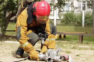 Obraz premium working out training classes, rescuers of the Ministry of Emergencies of the Republic of Belarus