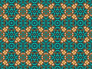 Fototapeta premium Geometric Tile Digital Paper Gold Yellow, Green, Black, and Blue for Print and Background. Wallpaper Geometric Ornament Abstract Pattern.