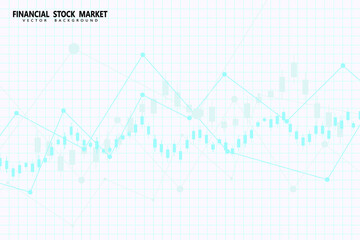 Stock market graph or forex trading chart for business and financial concepts, reports and investment on grey background . Vector illustration