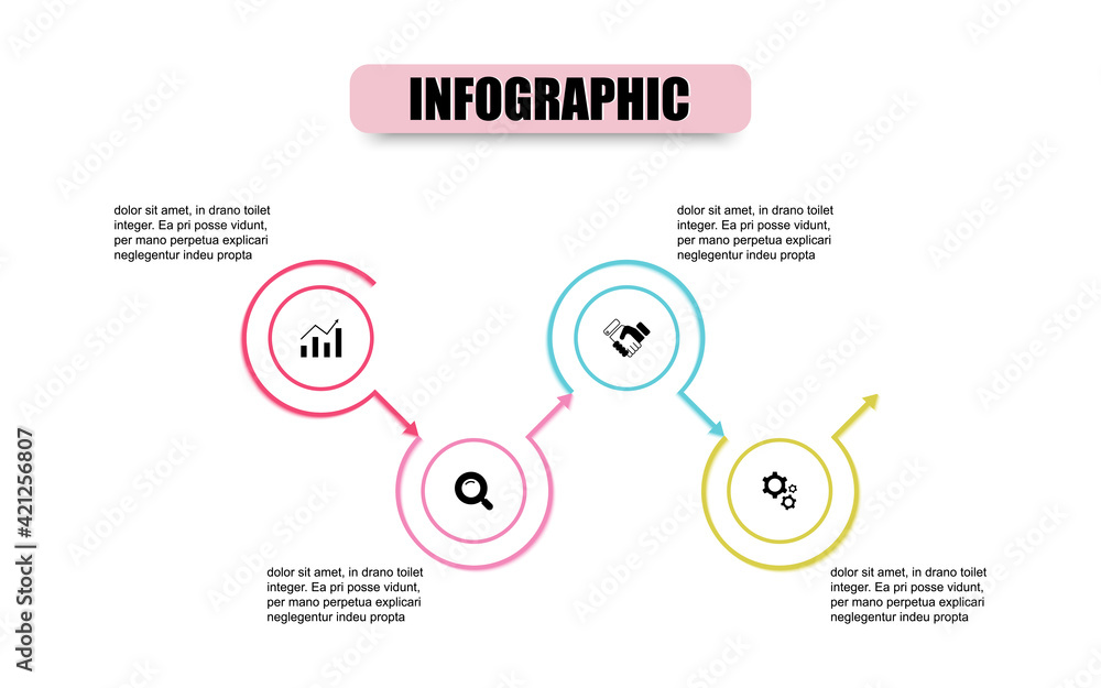 Poster presentation business infographic template with 4 options. vector circle design template infographic