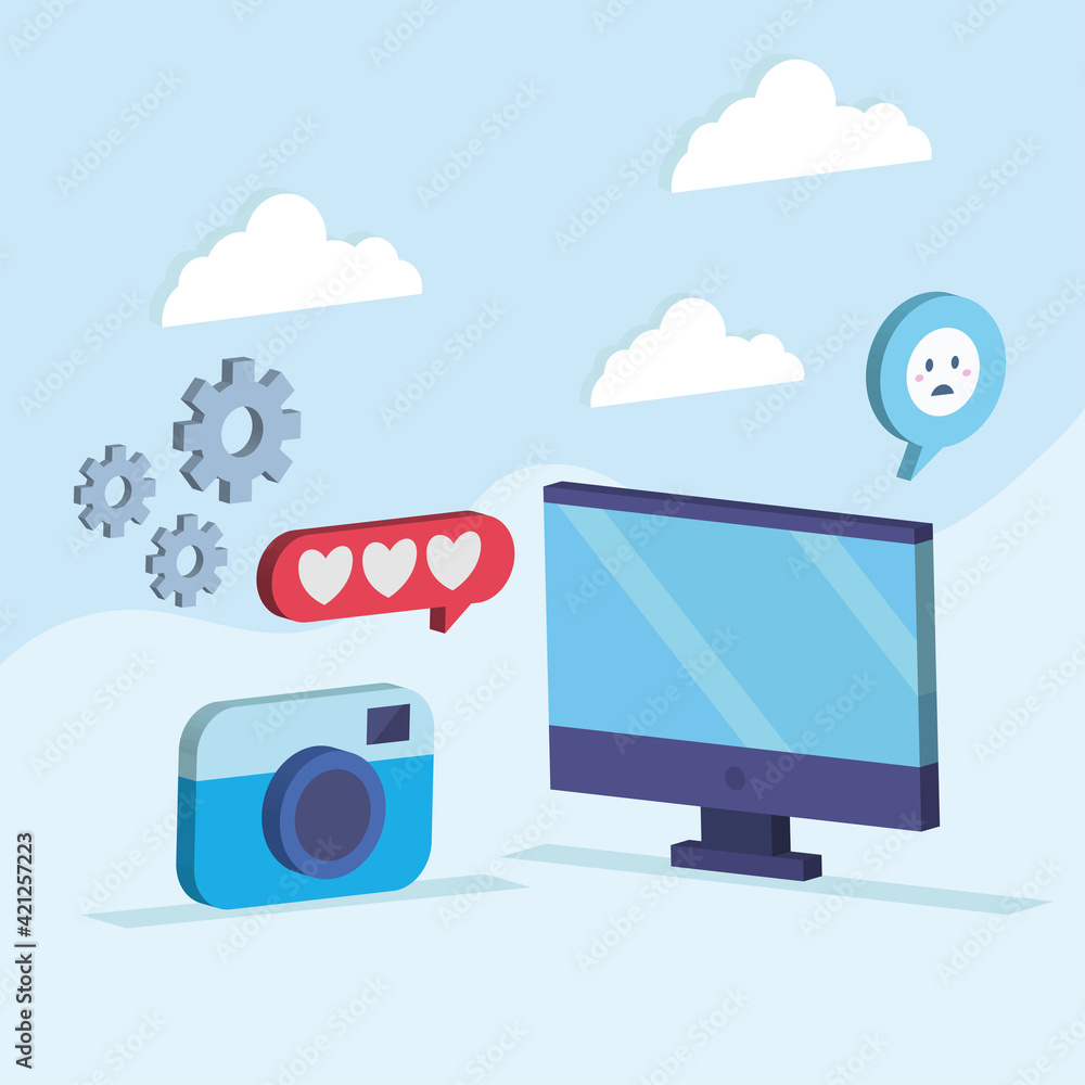 Poster computer with icons