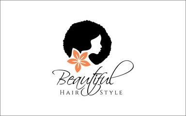 Illustration vector graphic of beautiful modern hair style logo design template