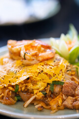 Pad Thai Shrimp, one of most favorite and famous Asian Thai street fast food