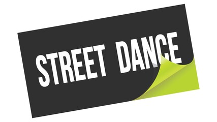 STREET  DANCE text on black green sticker stamp.
