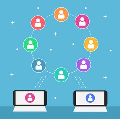 Drawing illustrating a network of stakeholders