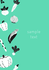 手描きの野菜のフレーム