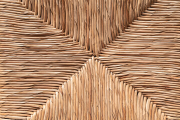 Natural background of close up woven rattan texture of wicker box
