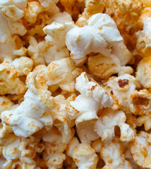 delicious popcorn close-up background