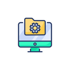 Engineering Folder icon in vector. Logotype
