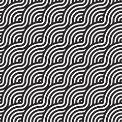 Fototapeta premium Japanese waves seamless pattern Premium Vector. 