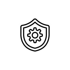 Obraz premium Protection shield icon in vector. Logotype