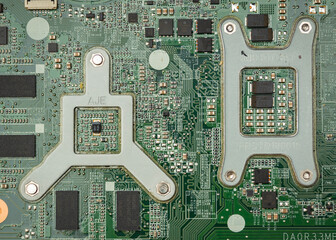computer circuit board close up