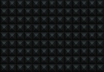 Black squares background. Mosaic tiles pattern. Seamless vector illustration.