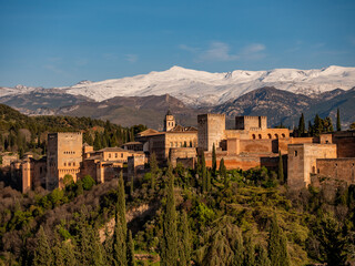 Fototapeta na wymiar Panoramic view of the city of Granada and Alhambra, Spain