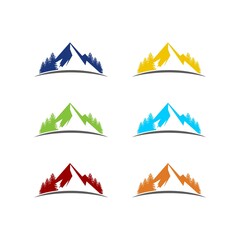 mountain concept logo full of natural colors