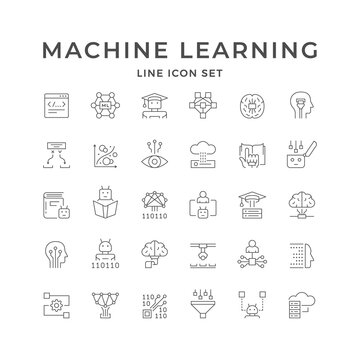 Set line icons of machine learning