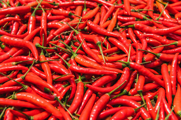 selective focus red ripe chilli texture background