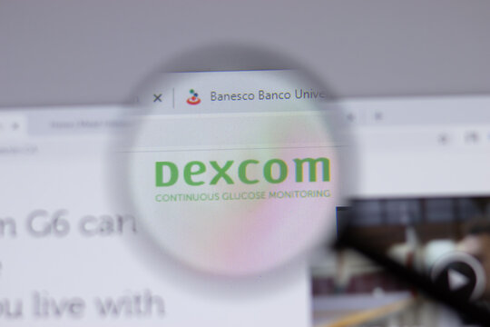 New York, USA - 18 March 2021: Dexcom company logo icon on website, Illustrative Editorial.