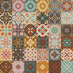 ornate decorative geometric and floral vector tiles