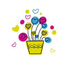 
Flower In A Pot Colorful Vector illustration