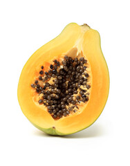 Papaya fruit isolated on a white background