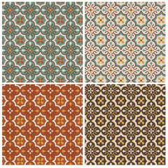 seamless ornate geometric vector tile patterns