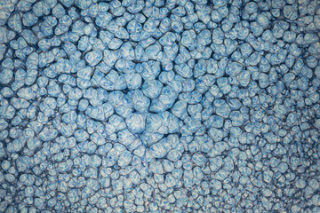 close up of blue ceramic bubble texture