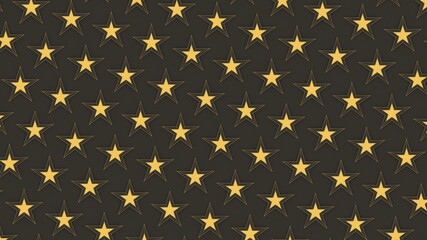 3d render gold stars pattern