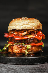 hamburguesa burger bbq de carne