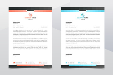 Obraz premium Letterhead design template. Creative and clean modern business A4 letterhead template design in minimalist style. Illustration vector