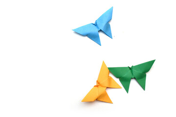 origami butterfly paper on withe