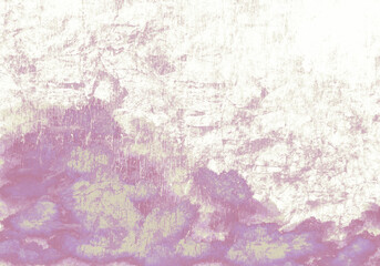 水墨画調のアブストラクト山の風景紫〜ペールグリーン系背景イラスト