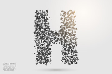 English letters abstract font consists 3d of triangles, lines, dots and connections. Vector illustration EPS 10.