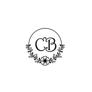 recommend clip art: CB initial letters Wedding monogram logos, hand drawn modern minimalistic and frame floral templates