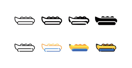 Banana Boat Icon Set (8 different style vector icon set)