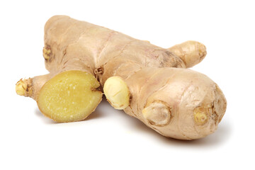 Fototapeta premium fresh ginger on a white background