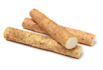 Chinese yam on white background 