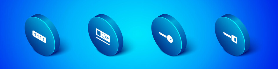 Set Isometric Password protection, Key, and card icon. Vector
