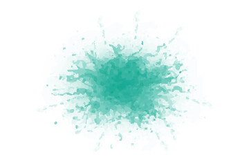 Abstract Blue Green Watercolor Painting Illustration. Grunge Water Explosion Brush isolated on White Background. Flat Vector Design Template Elements.