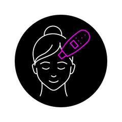 Ultrasonic face cleaning black glyph icon. Pictogram for web page, mobile app, promo.