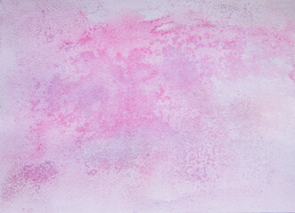 watercolor abstract drawing with paints of violet-pink