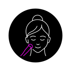 Diamond micro-resurfacing face black glyph icon. Pictogram for web page, mobile app, promo.