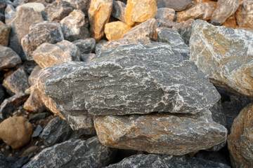 Limestone rock in Quarry, limestone mining