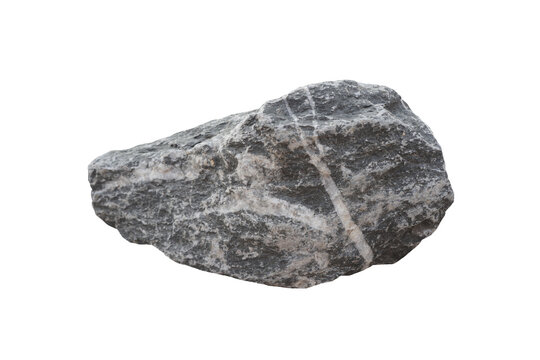 Limestone specimen isolated on white background. Limestone is a sedimentary rock composed of skeletal fragments of marine organisms.
