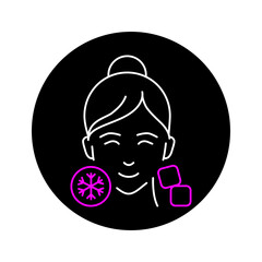Hydroxytherapy face black glyph icon. Pictogram for web page, mobile app, promo.