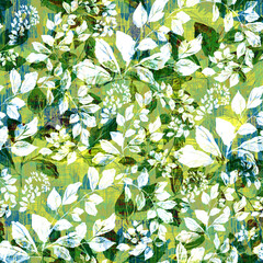 Watercolor seamless pattern. Abstract background with colorful  spring  field