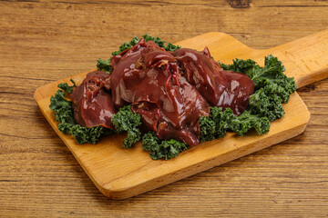 Raw chicken liver for cooking