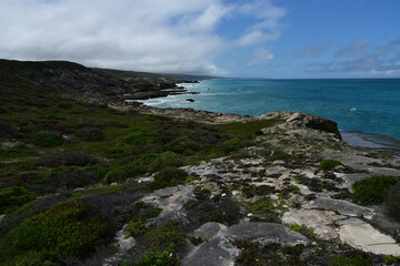 Fototapeta na wymiar The coastline at De Hoop Nature Reserve, Western Cape, South Africa.